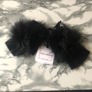 Linda Richard angora fingerless gloves.